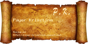 Payer Krisztina névjegykártya